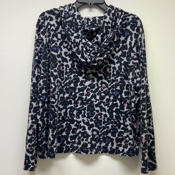 Calvin Klein | Hooded Shirt XL Black/Multi Colored Animal Print Athleisure - Picture 4 of 11